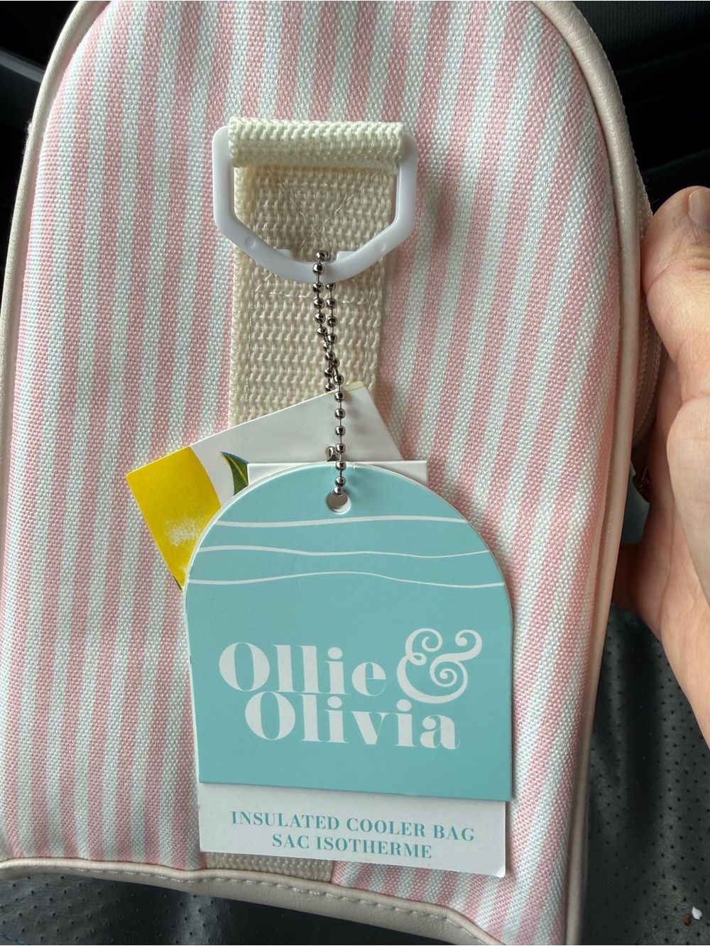 Ollie & Olivia Pink Stripe Insulated Lunch Bag - Picture 2 of 3